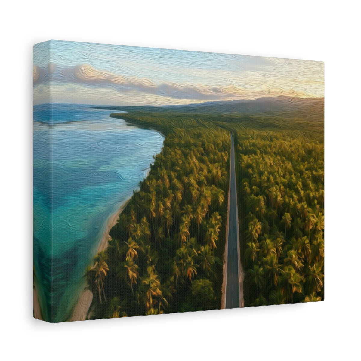 Coconut Road Coastal Drive — Siargao, Philippines, canvas side view
