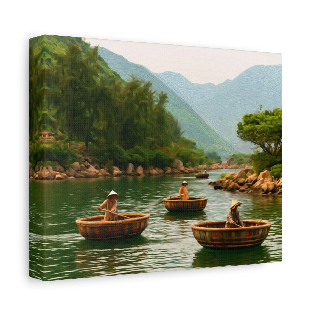 Nha Trang River Basket Boats — Nha Trang, Vietnam, canvas side view