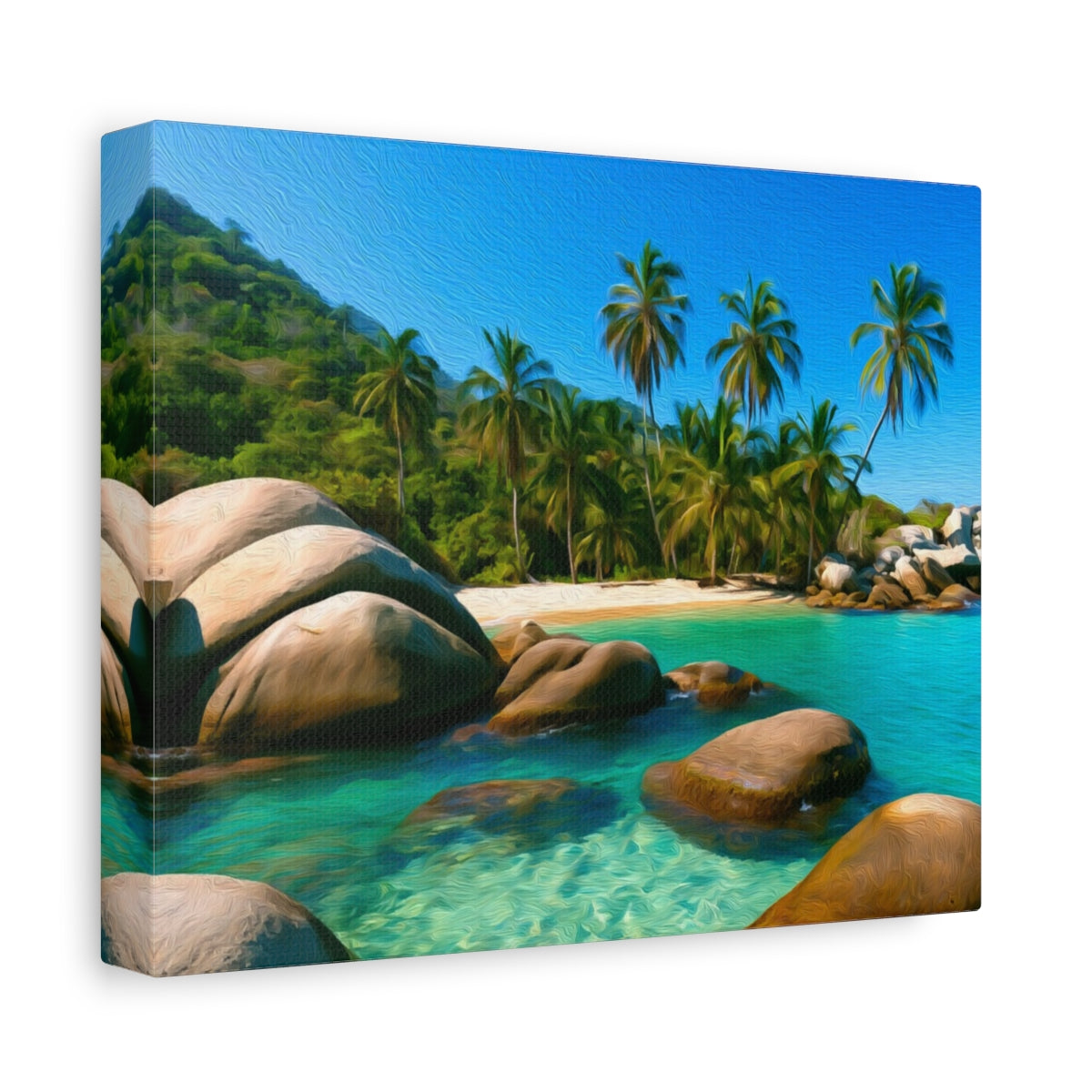 Cabo San Juan Beach Cove — Tayrona National Park, Colombia, canvas side view