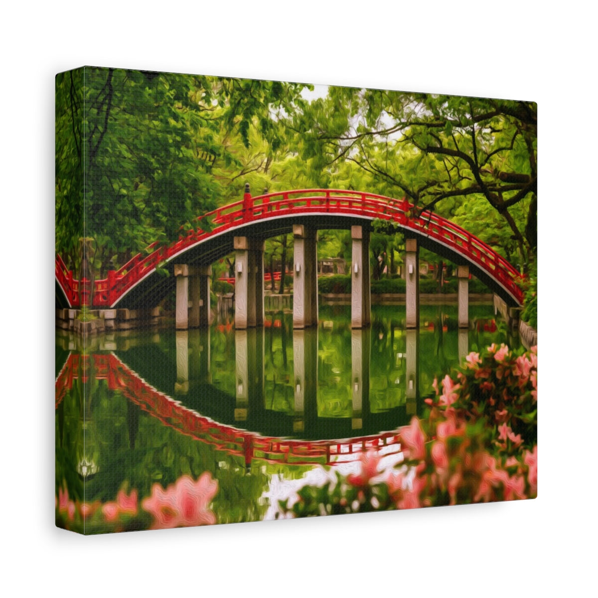 Side view of the canvas edge