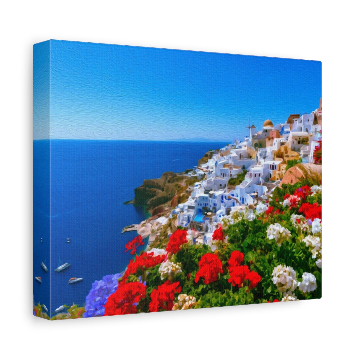 Oia Clifftop Village Caldera — Oia, Santorini, canvas side view