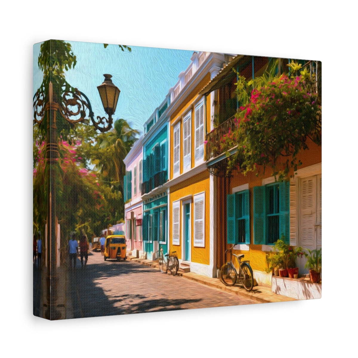 Rue Dumas French Quarter Street — Pondicherry, India, canvas side view