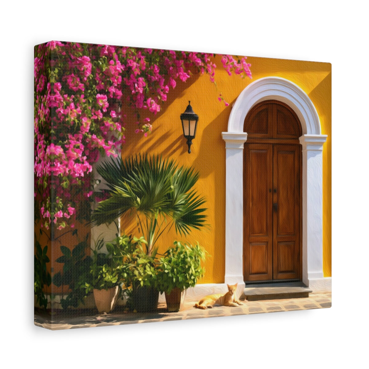 French Quarter Colonial Doorway — Pondicherry, India, canvas side view