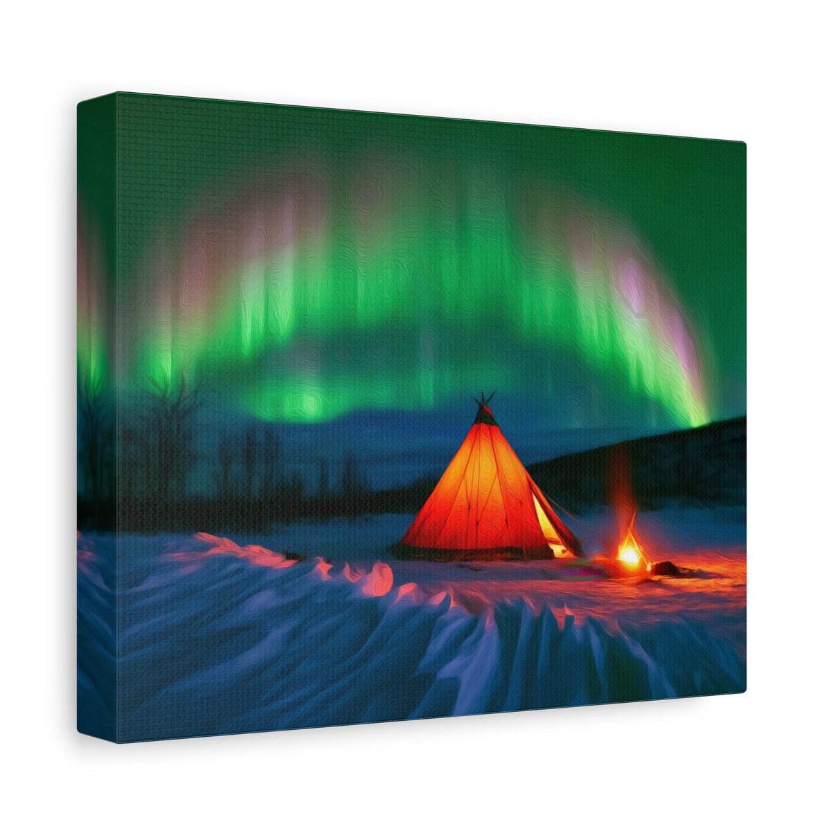Side view of the canvas edge