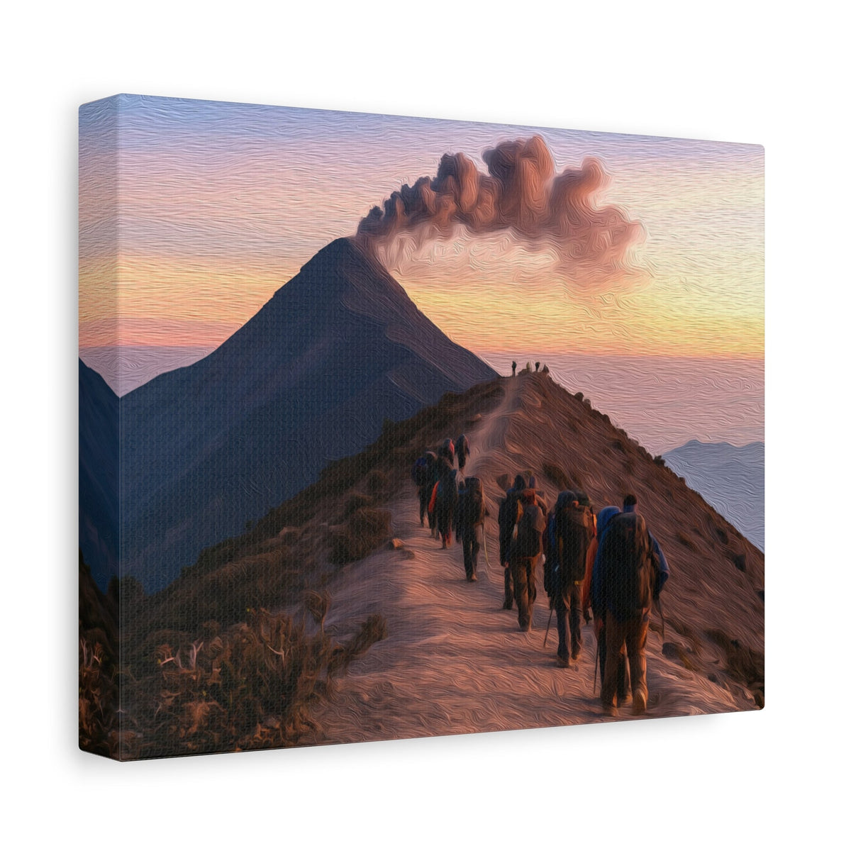 Side view of the canvas edge