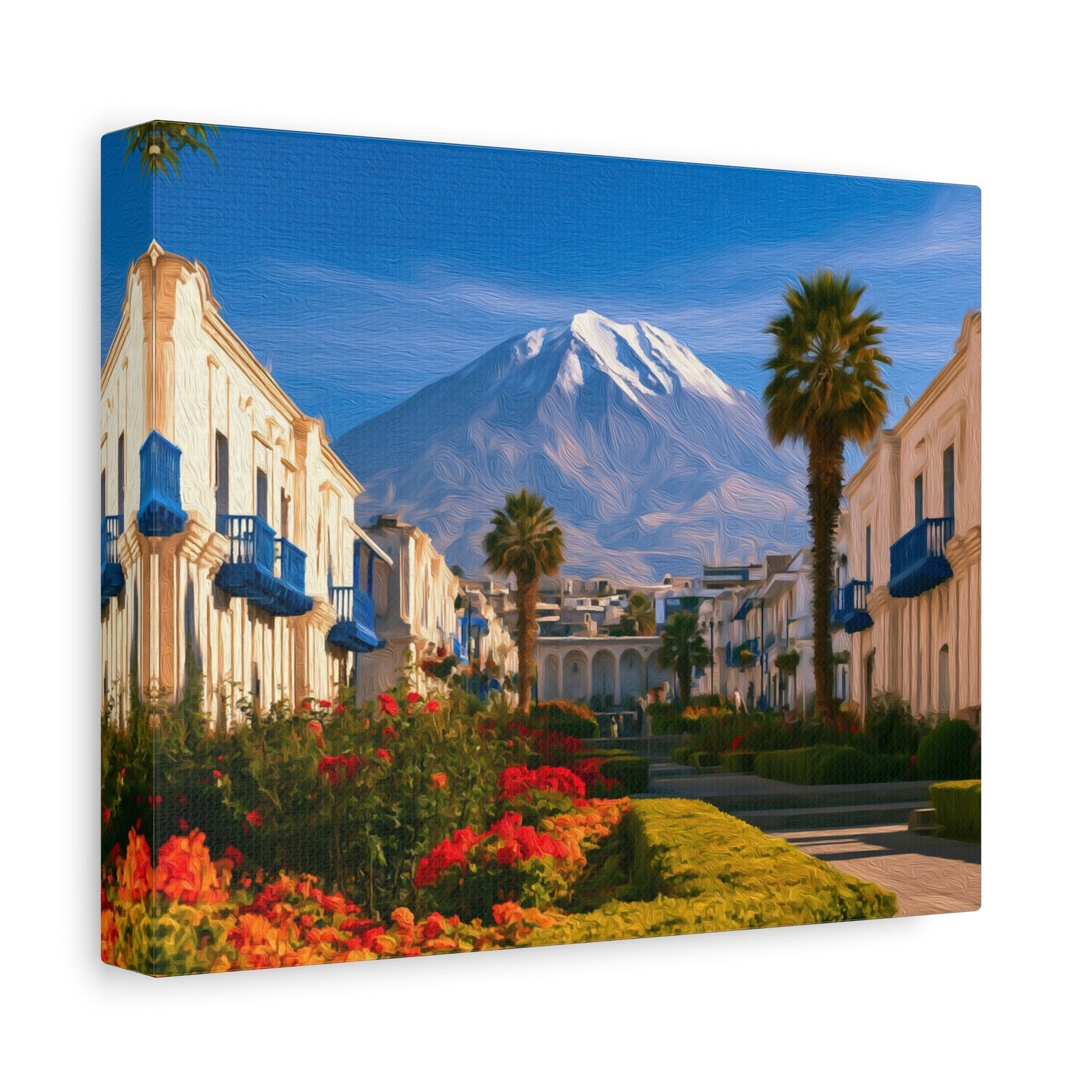 Plaza de Armas Misti Volcano — Arequipa, Peru, canvas side view