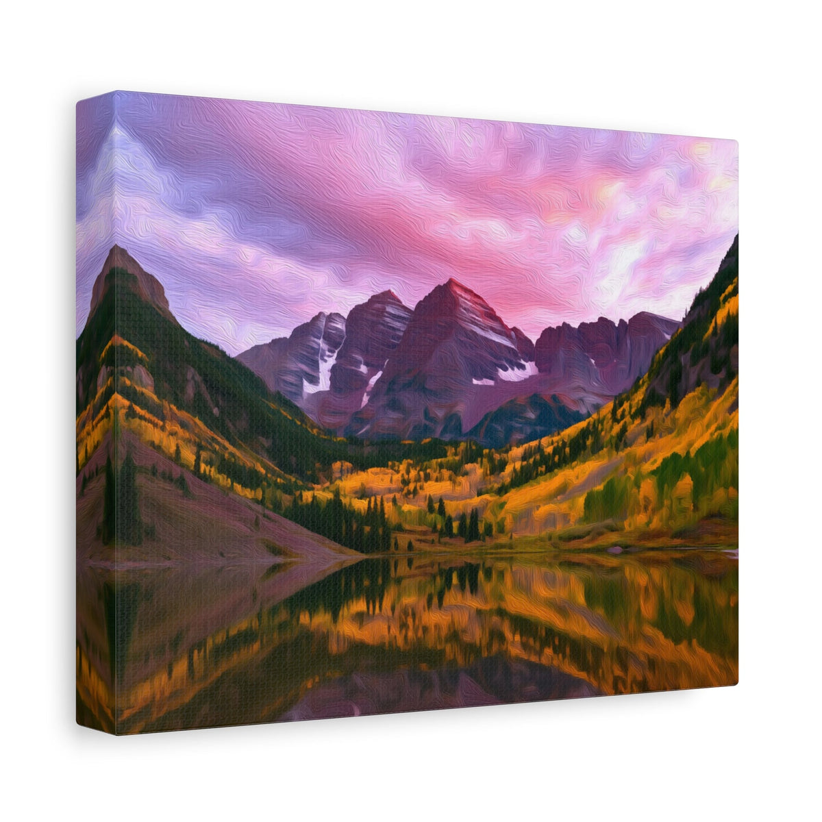 Side view of the canvas edge