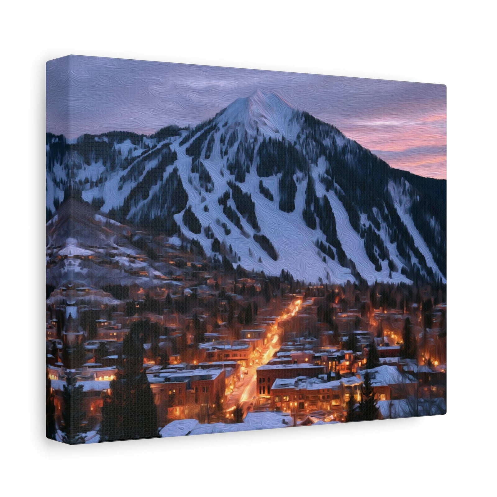 Aspen Mountain Ski Runs — Aspen, Colorado, canvas side view