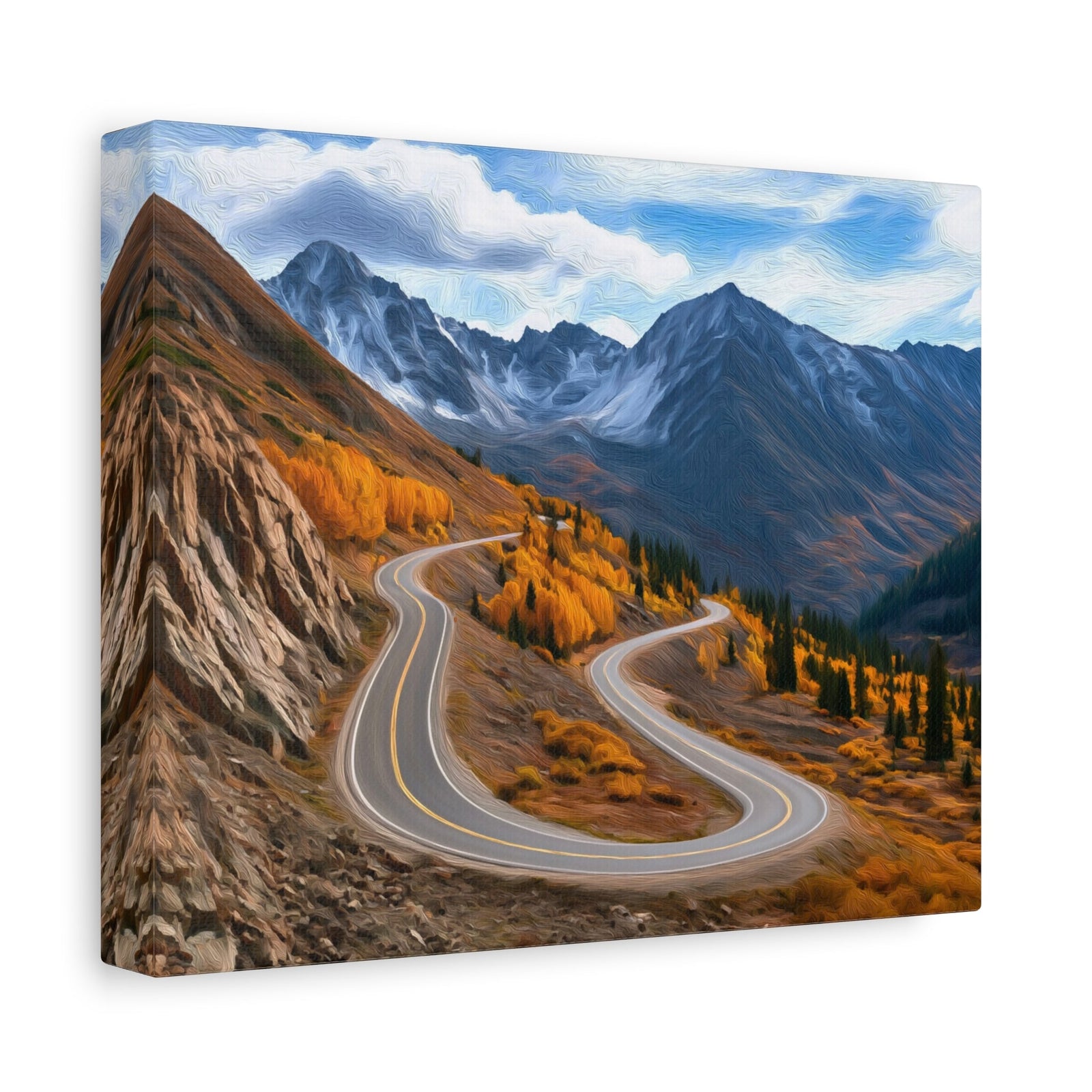 Independence Pass Winding Road — Aspen, Colorado, canvas side view