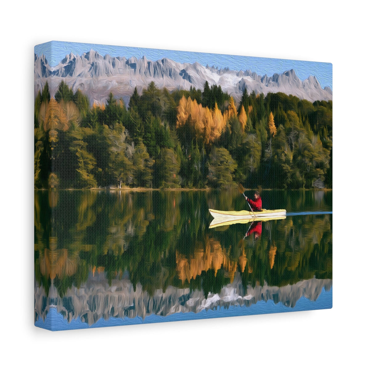 Side view of the canvas edge