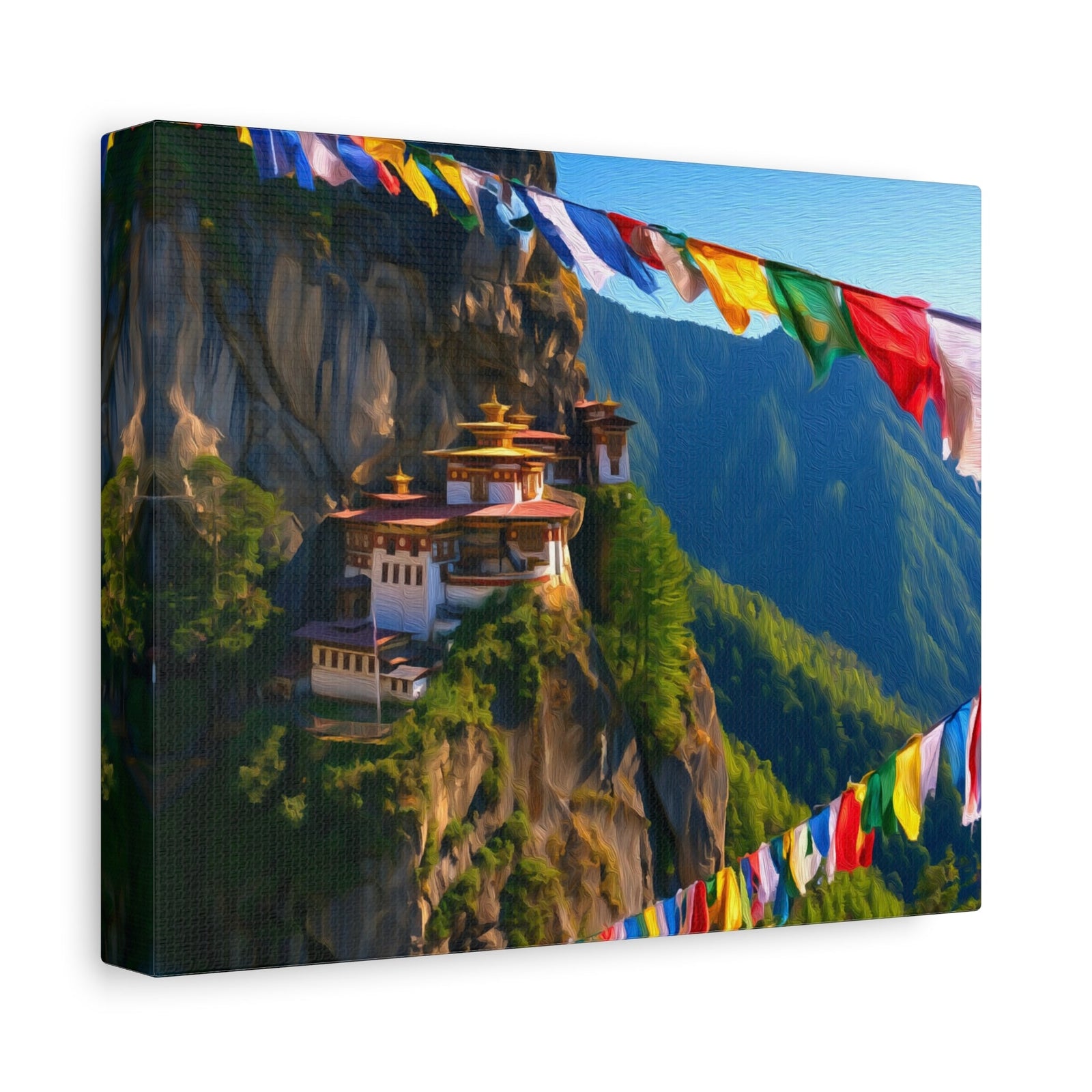 Tigers Nest Cliff Monastery — Bhutan Paro Valley, canvas side view