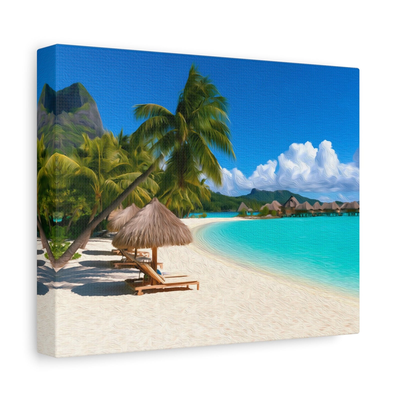 Bora Bora Overwater Bungalows Beach — Bora Bora, French Polynesia, canvas side view