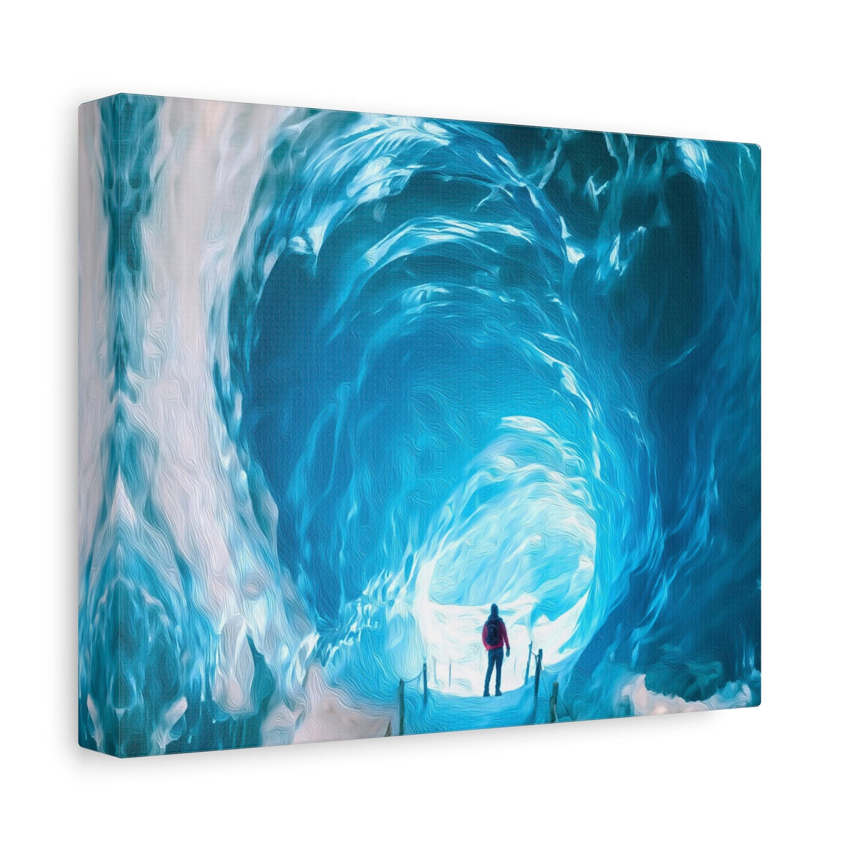 Side view of the canvas edge