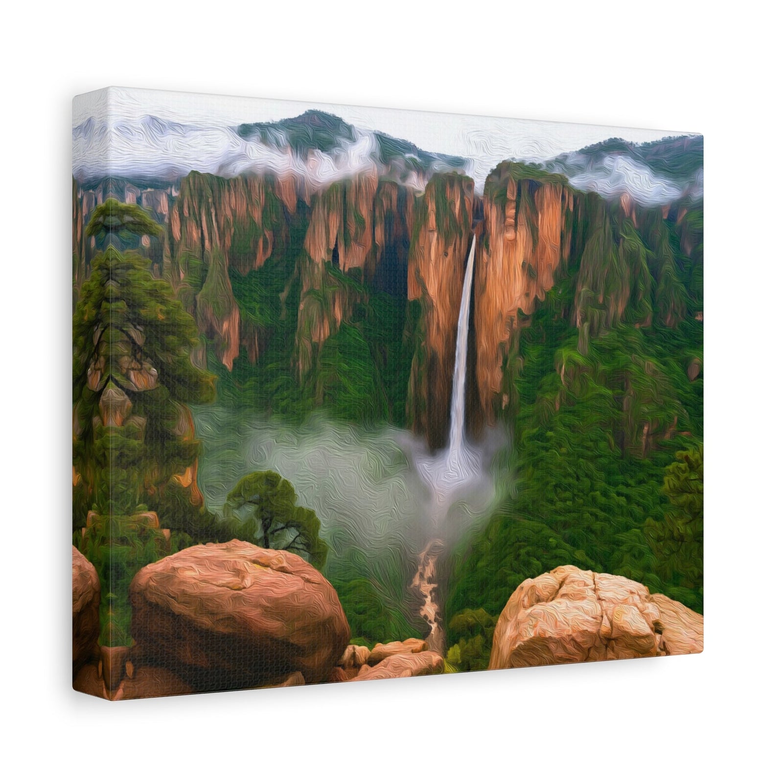 Copper Canyon Waterfall Cliffs — Copper Canyon, Mexico, canvas side view