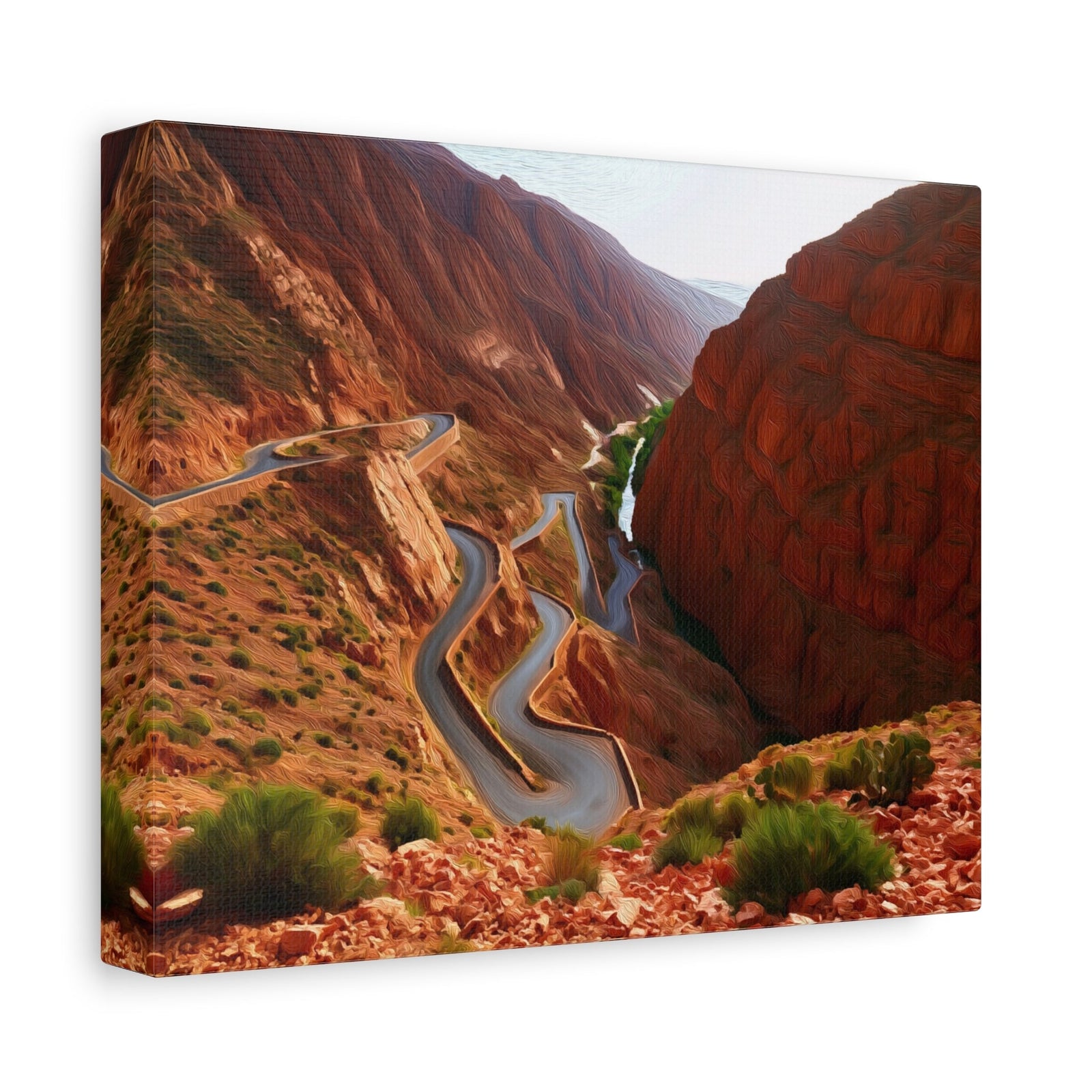 Dades Gorge Switchback Road — Dades Gorge, Morocco, canvas side view