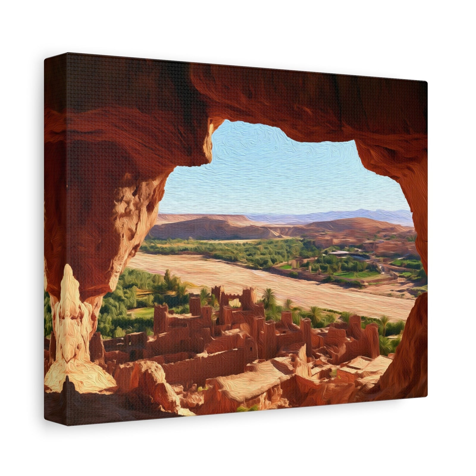 Ait Benhaddou Kasbah Ruins — Dades Gorge, Morocco, canvas side view
