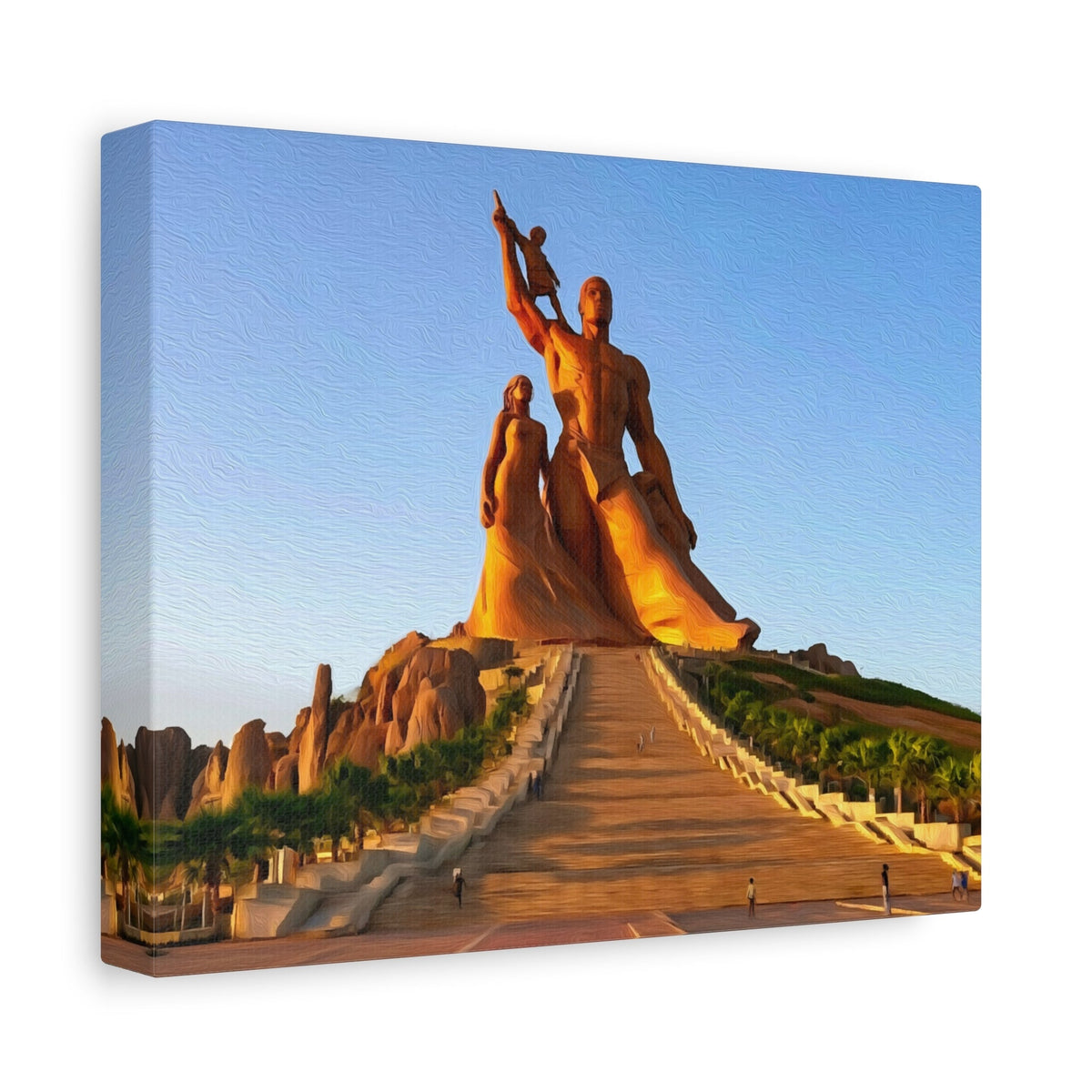 Side view of the canvas edge
