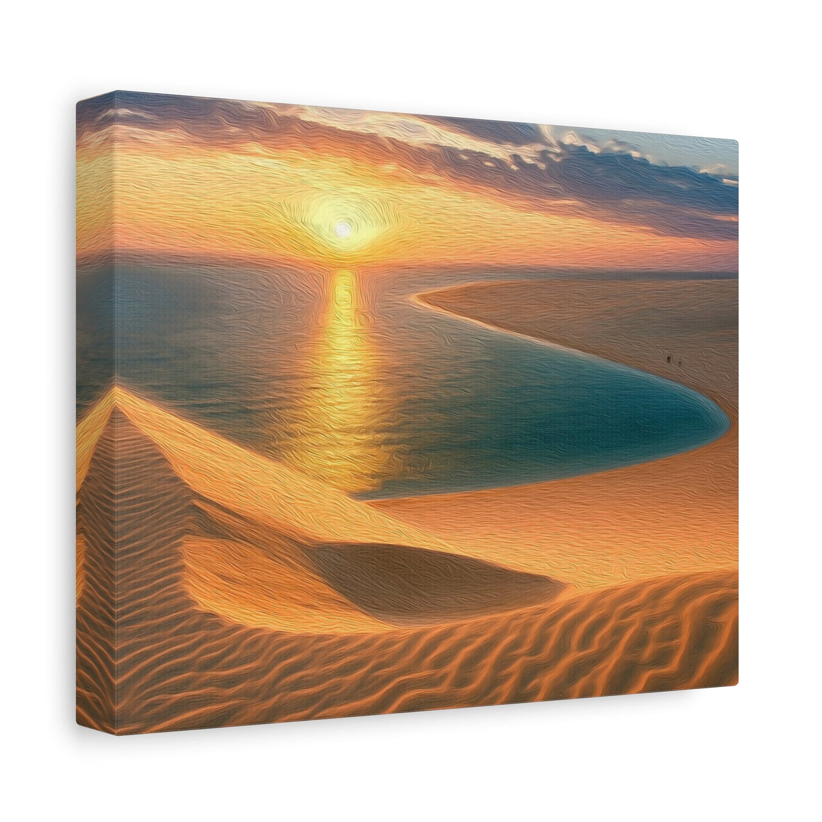 Side view of the canvas edge