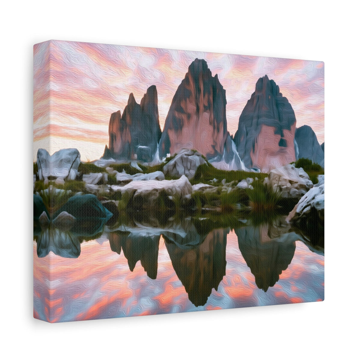 Side view of the canvas edge
