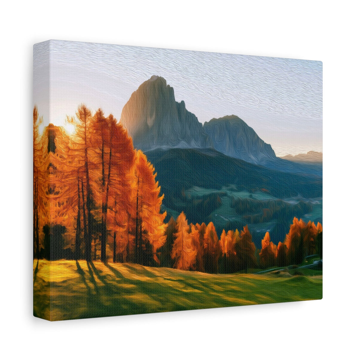 Side view of the canvas edge