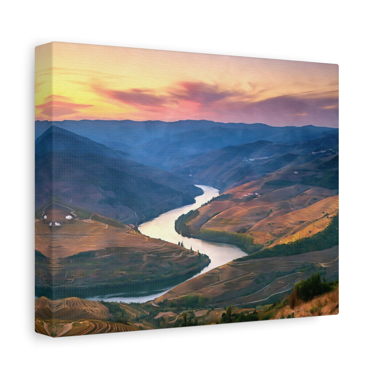 Side view of the canvas edge