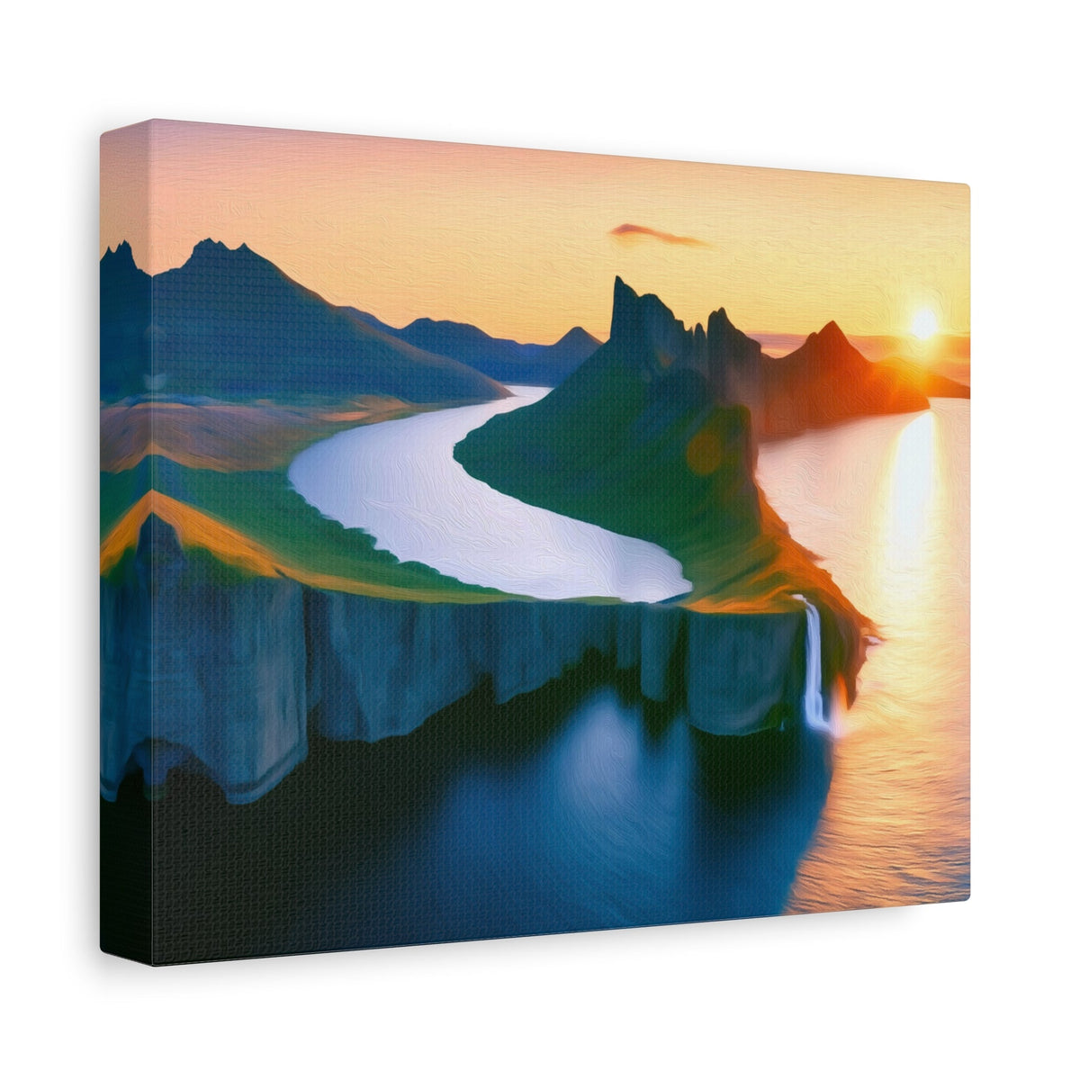 Side view of the canvas edge