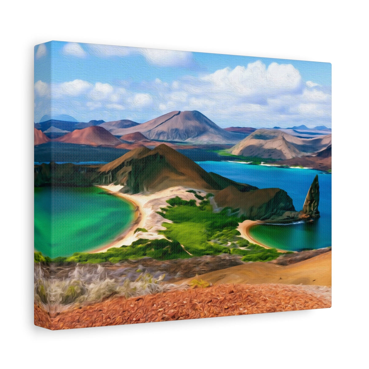 Side view of the canvas edge