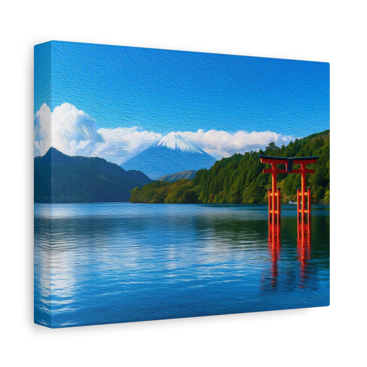 Side view of the canvas edge