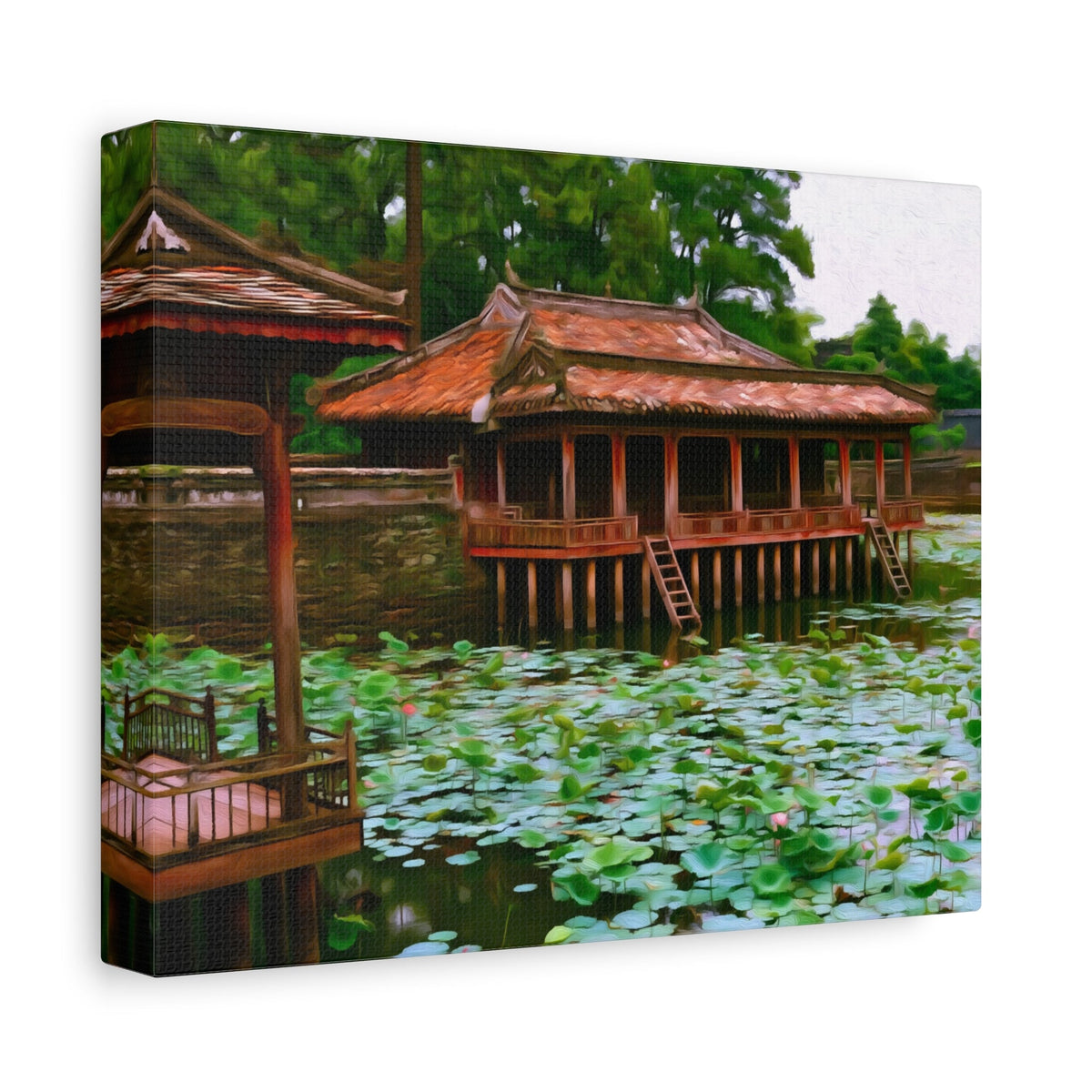 Side view of the canvas edge