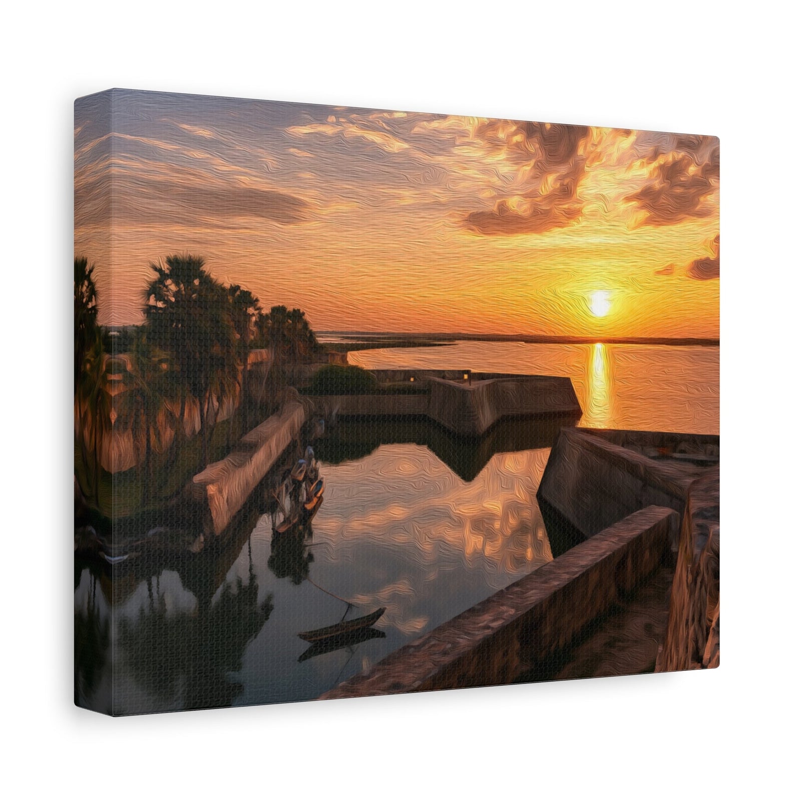 Jaffna Fort Moat Sunset — Jaffna, Sri Lanka, canvas side view