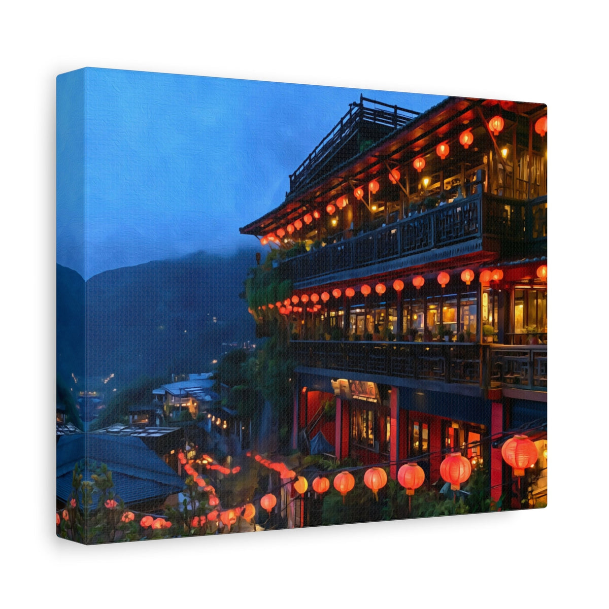 Side view of the canvas edge