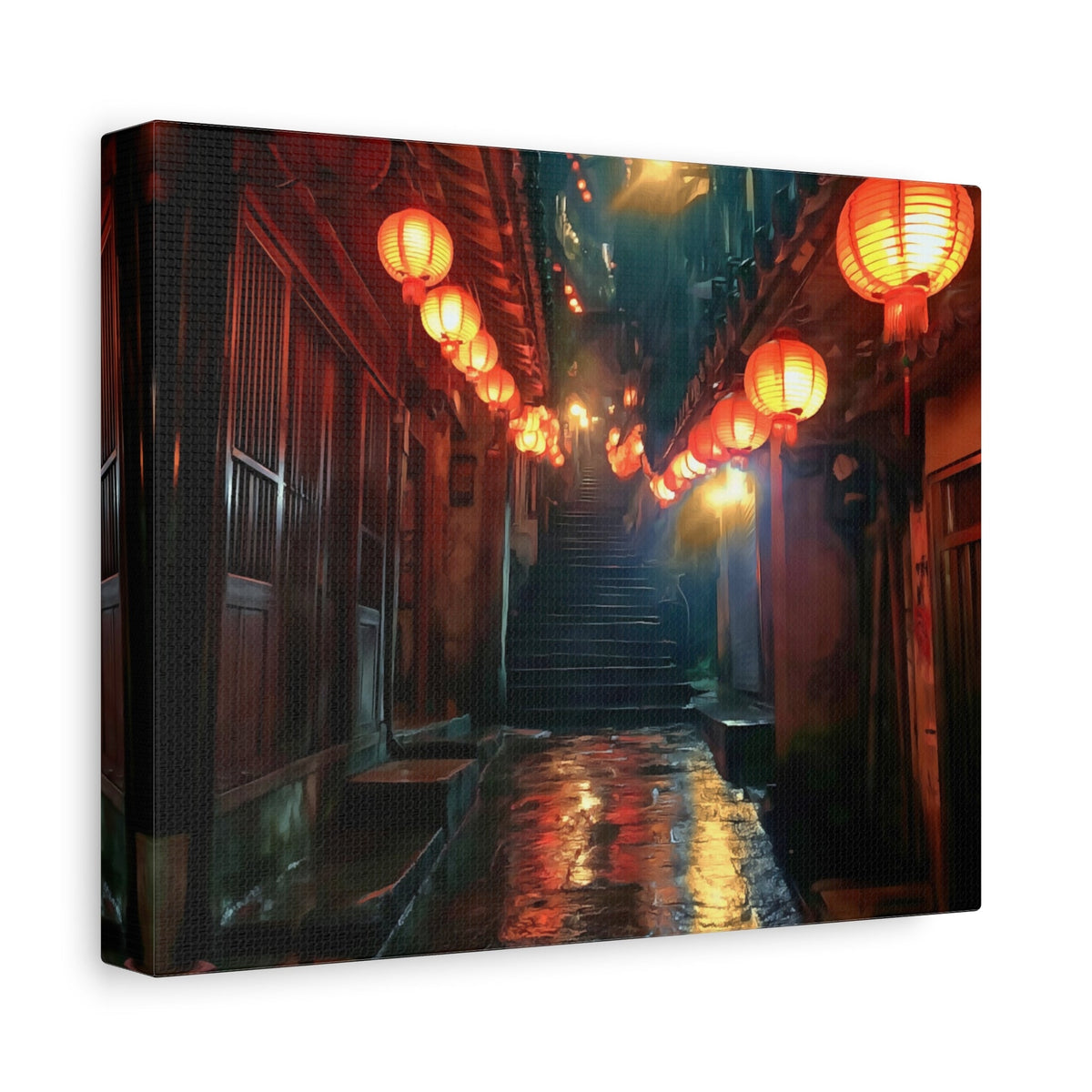 Side view of the canvas edge
