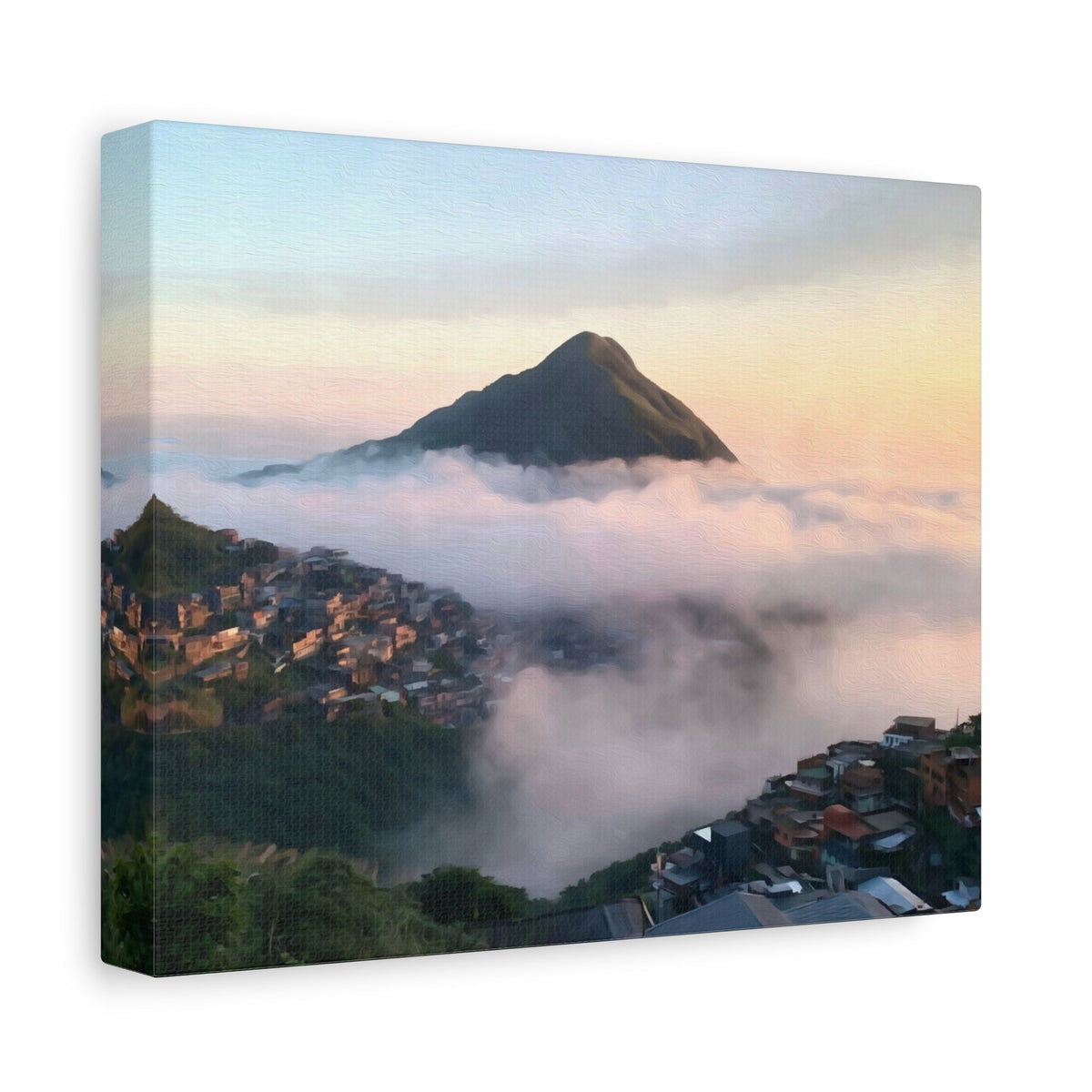 Side view of the canvas edge