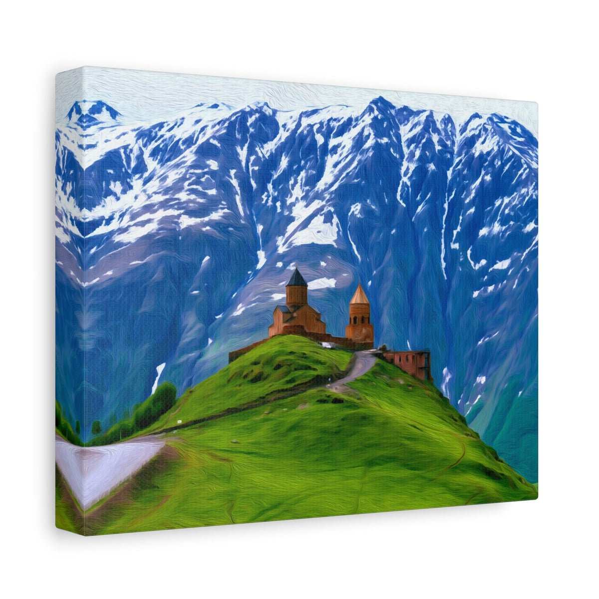 Side view of the canvas edge