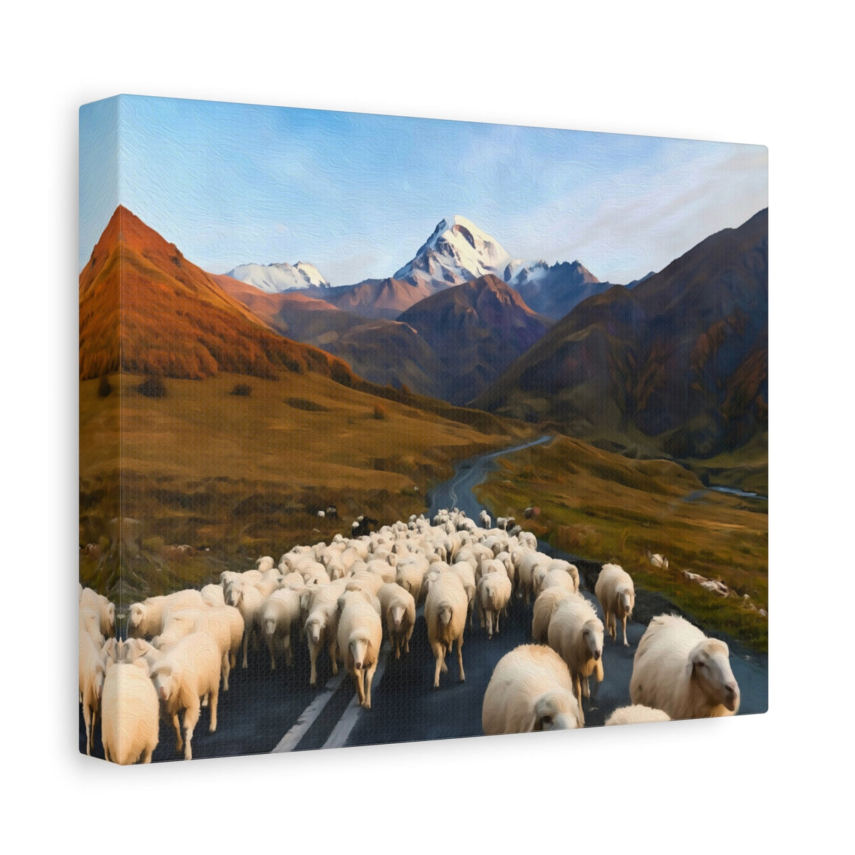 Side view of the canvas edge