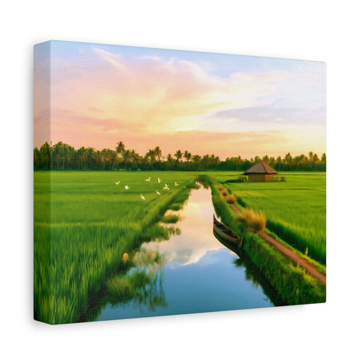 Side view of the canvas edge
