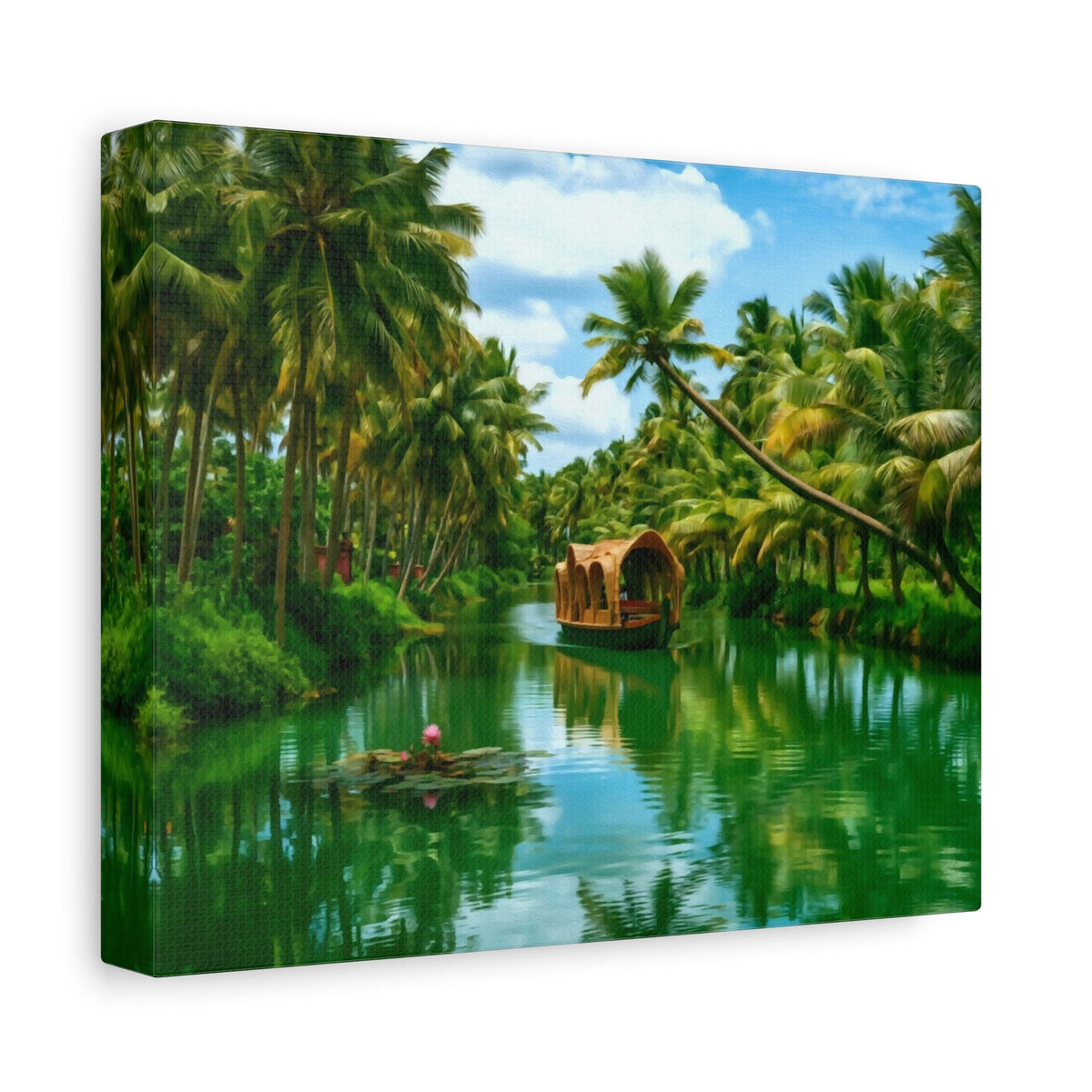 Side view of the canvas edge