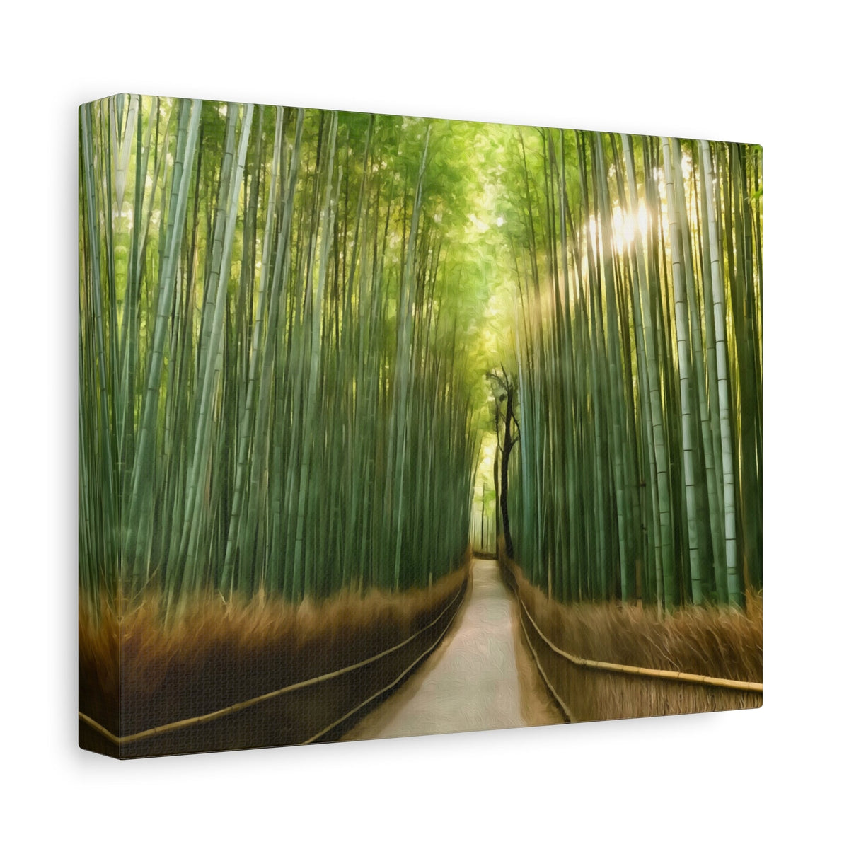 Side view of the canvas edge