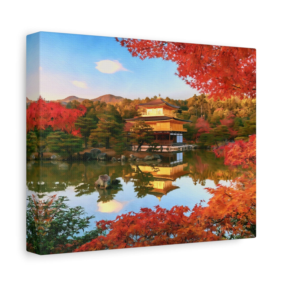 Side view of the canvas edge