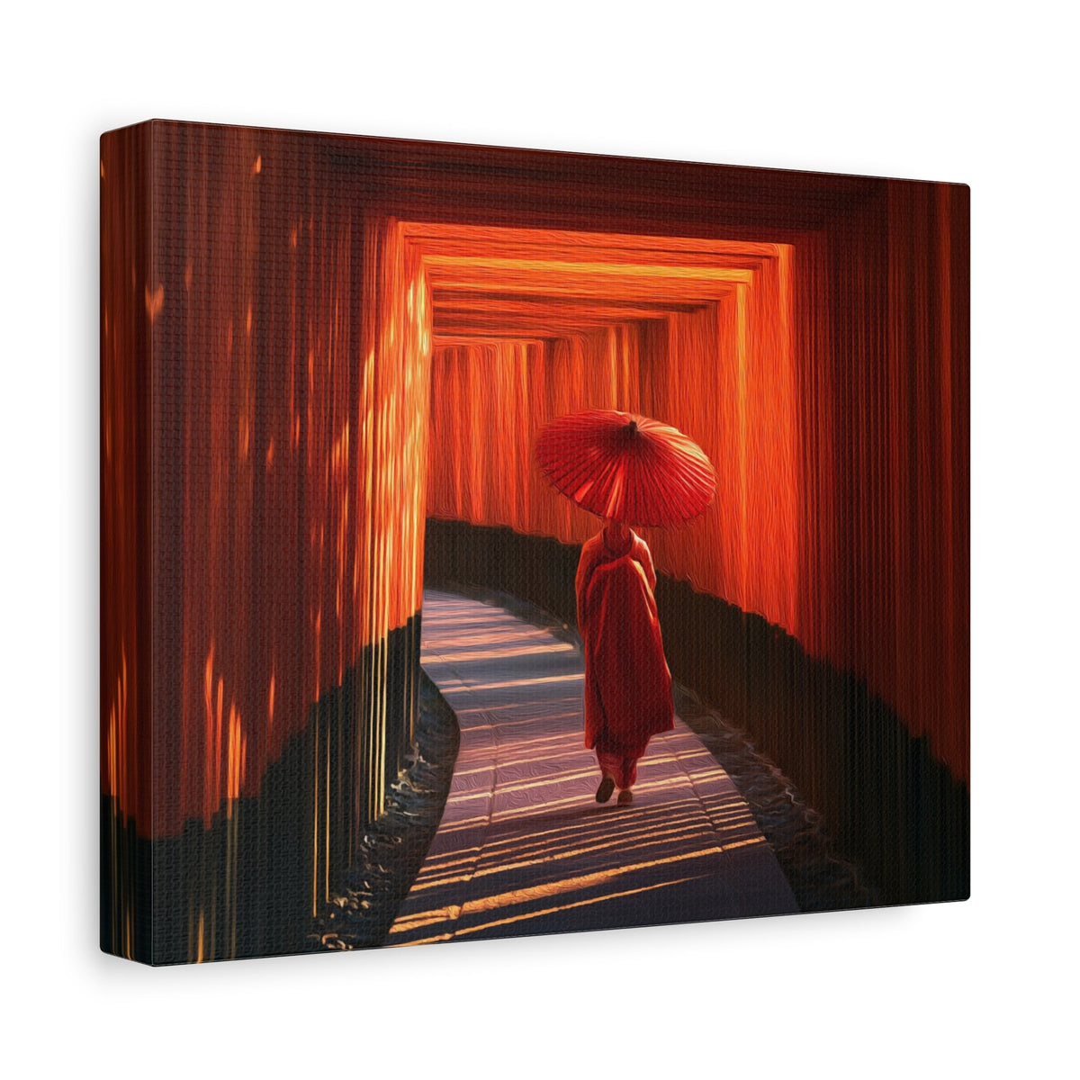 Side view of the canvas edge