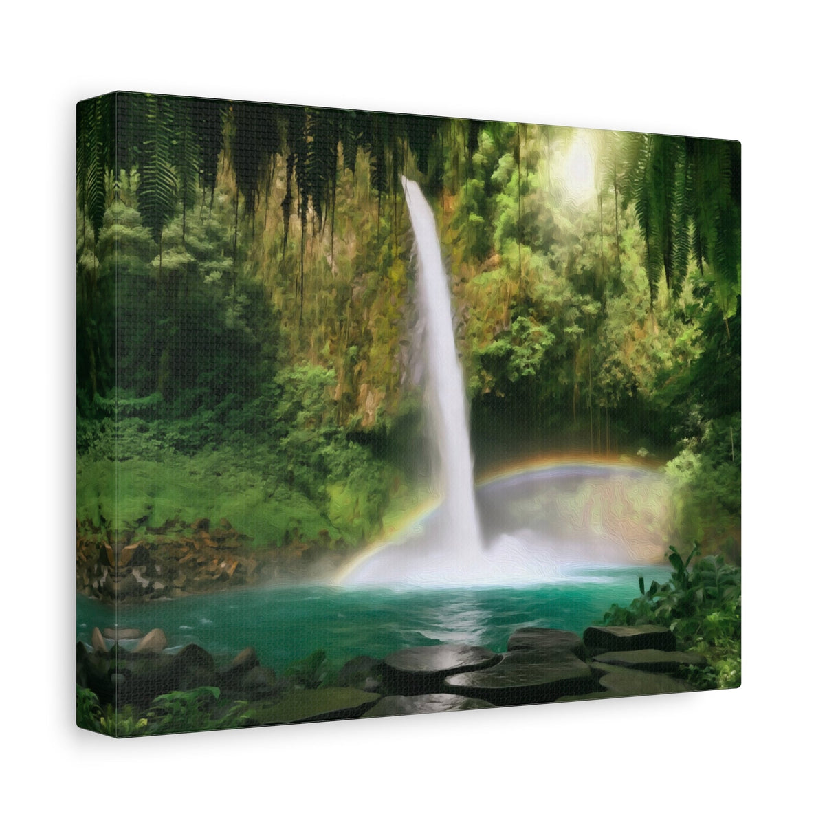 Side view of the canvas edge