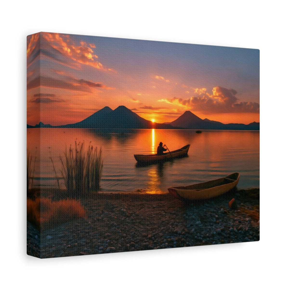 Side view of the canvas edge