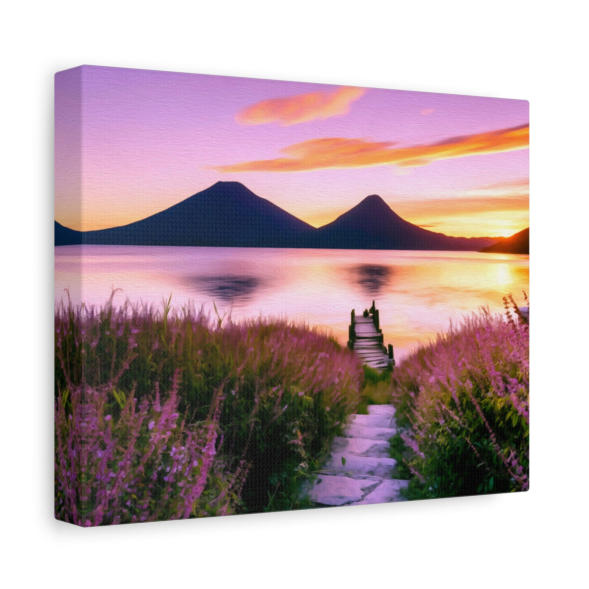 Side view of the canvas edge