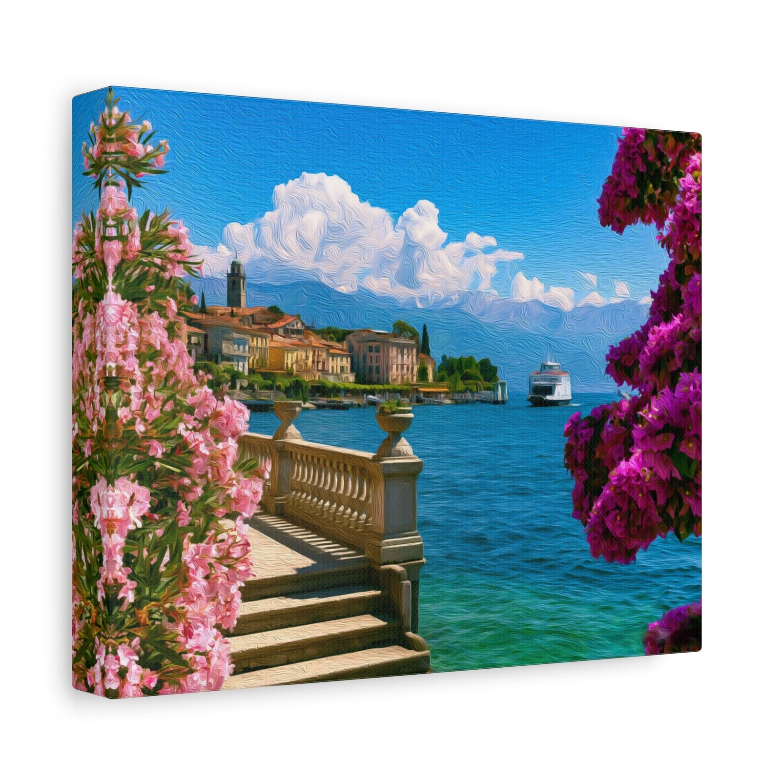 Bellagio Lakefront Promenade — Lake Como, Italy, canvas side view