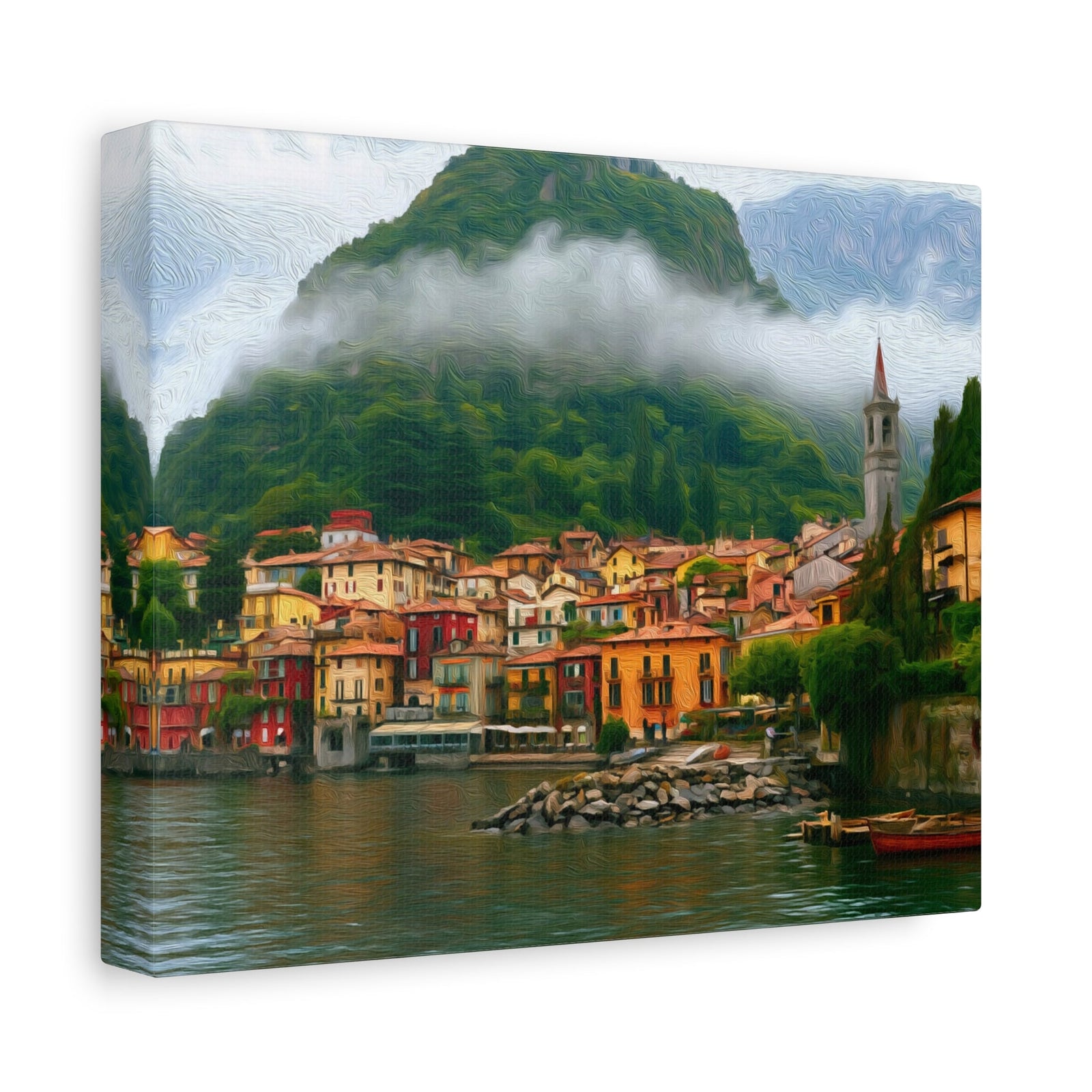 Varenna Village Lakefront — Lake Como, Italy, canvas side view