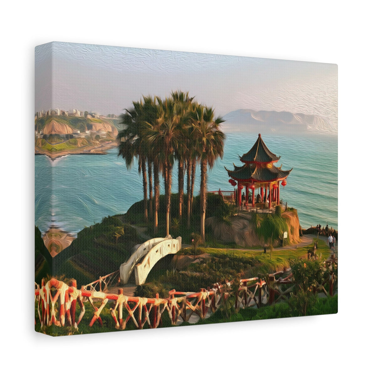 Side view of the canvas edge