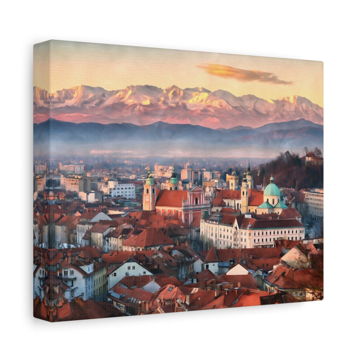 Side view of the canvas edge