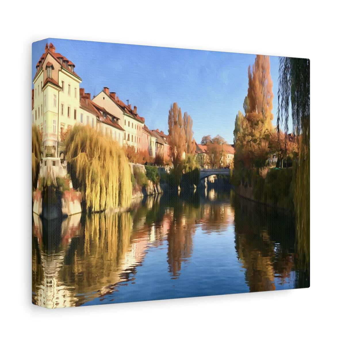Side view of the canvas edge