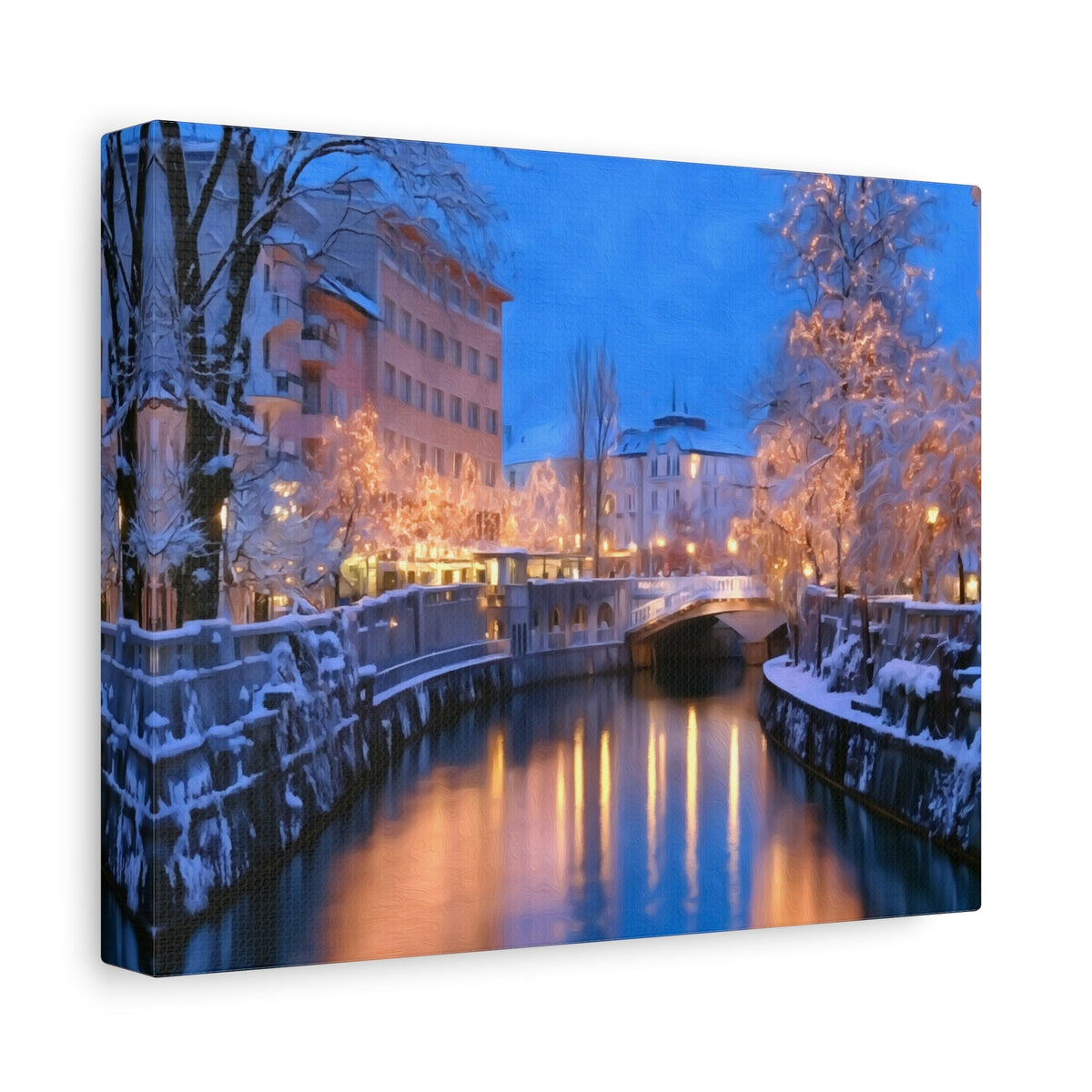 Side view of the canvas edge