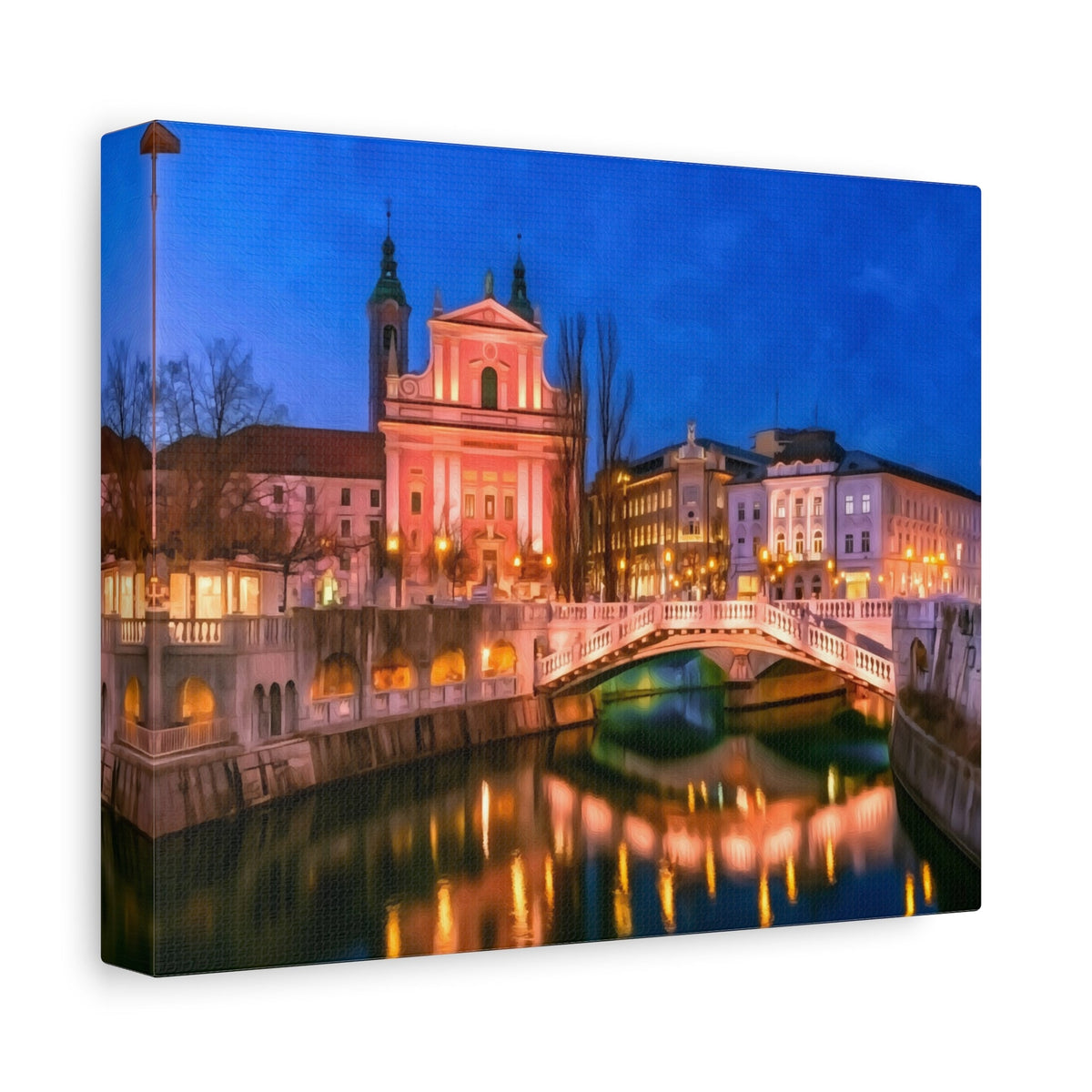 Side view of the canvas edge